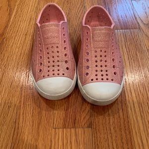 Pink size 10 glitter native sneakers